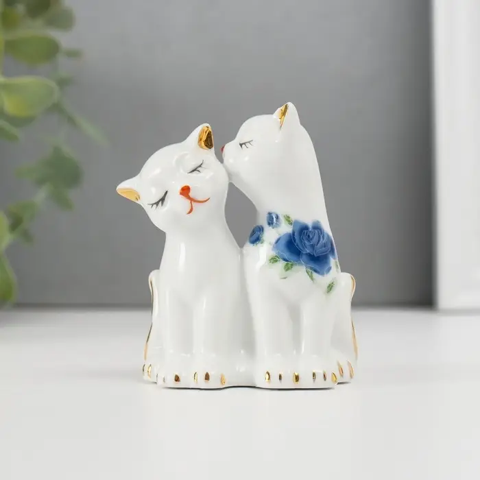 Фигурка керамика &laquo;2 киски неженки&raquo;, 7.5&times;6 см