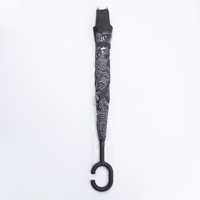 Зонт - наоборот «Надпись», механический, 8 спиц, R = 53/60 см, D = 120 см, цвет МИКС Зонт - наоборот «Надпись», механический, 8 спиц, R = 53/60 см, D = 120 см, цвет МИКС