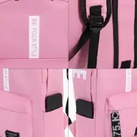 Рюкзак молодёжный на молнии, с карманами, размер 27&times;10&times;37.5 см, розовый