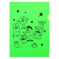 Набор папок-уголков А4, 180 мкм, Calligrata &laquo;Монстрики&raquo;, полупрозрачные, 6 штук, с принтом, микс