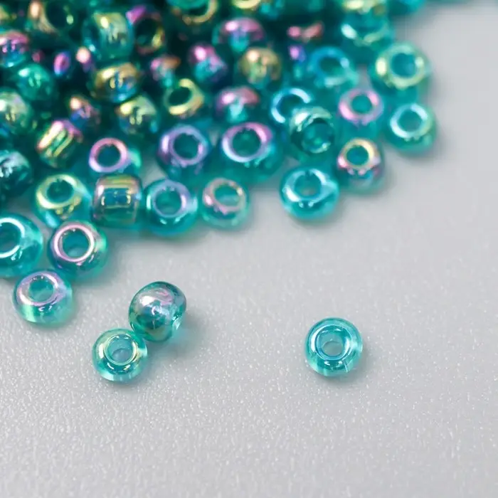 Бисер круглый размер 12/0  Бисер круглый размер 12/0 "Глубокий зелёный" 20 гр