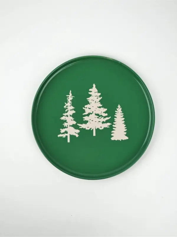 Блюдо новогоднее &laquo;Зимний лес&raquo;, d=27.3 см, ручная работа
