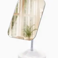 Зеркало настольное, на гибкой ножке, 23&times;13 см, (16.5&times;13.5 см), белое