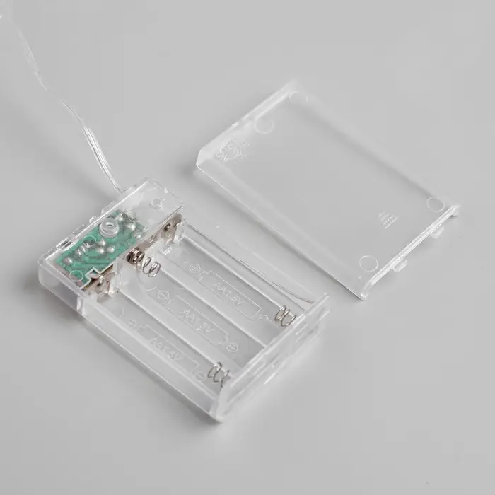 Гирлянда &laquo;Нить&raquo; 5 м роса, IP20, медная нить, 50 LED, 2 режима, батарейки AAх3 (нет в комплекте), свечение белое