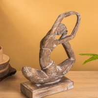 Сувенир «Йога», 27×10×33 см, дерево, коричневый