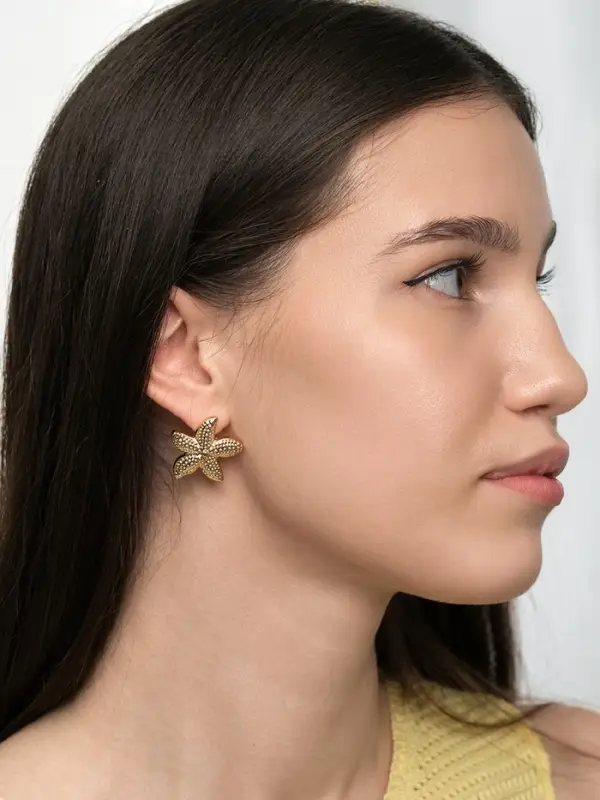 Серьги металл &laquo;Морская звезда&raquo;, цвет золото