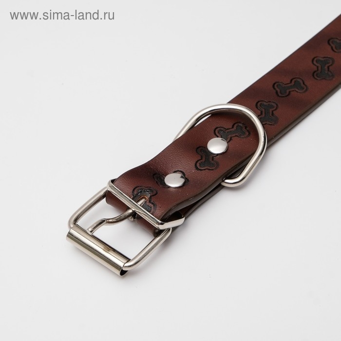 Ошейник с основой из термопластичной резины с тиснением Ошейник с основой из термопластичной резины с тиснением "Косточки", 64 х 2,5 см