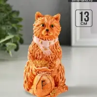 Фигурка гипс &laquo;Йольский КОТ&raquo;, с мешком монет, 13&times;9&times;7 см, рыжий