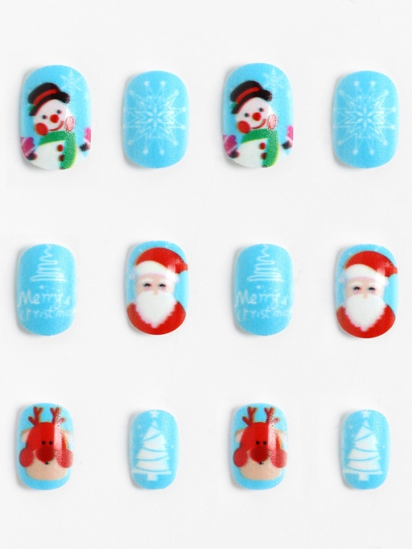 Детские накладные ногти новогодние  Детские накладные ногти новогодние "Мороз", 12 шт