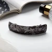 Заколка - автомат для волос QF &laquo;Серебряная ночь&raquo;, 8 см, чёрно-серебристая