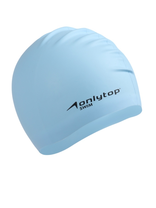 Шапочка для плавания силиконовая 49 гр, цвет голубой