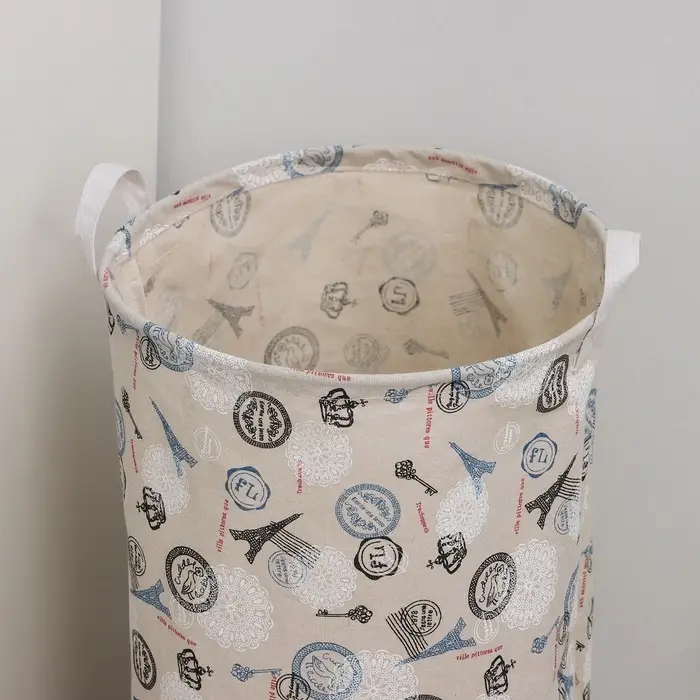 Корзина для белья Доляна &laquo;Париж&raquo;, текстильная, 35&times;35&times;60 см