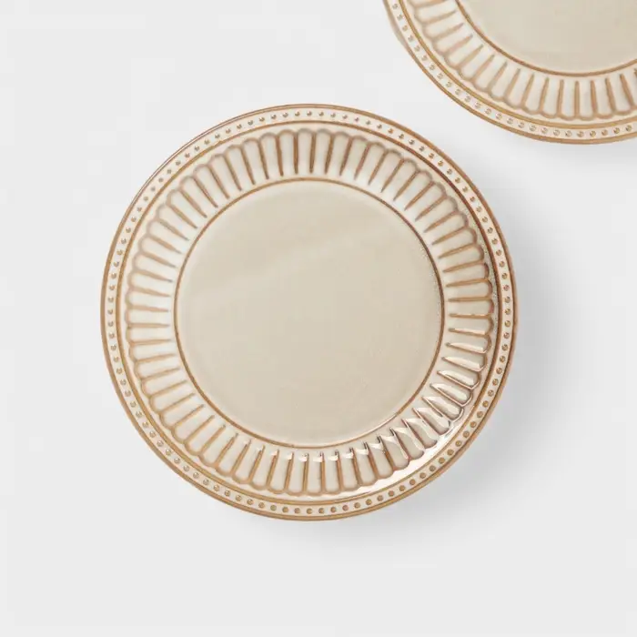 Тарелки Доляна &laquo;Винтаж&raquo;, d=20 см, набор 2 шт., керамика, бежевые