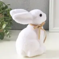 Сувенир пасхальный "Белый заяц с бантиком" 8х13х15 см