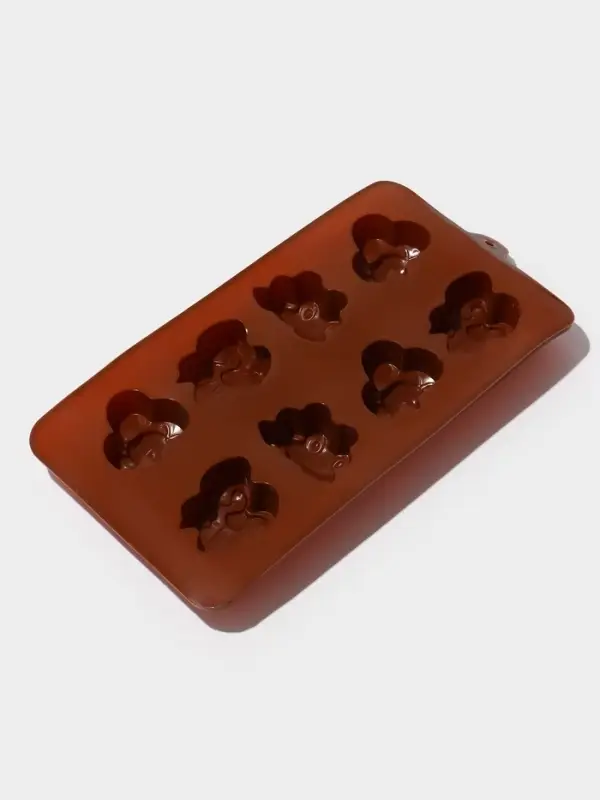 Форма для шоколада Доляна &laquo;Насекомые&raquo;, силикон, 22&times;11.5&times;2 см, 8 ячеек, коричневая
