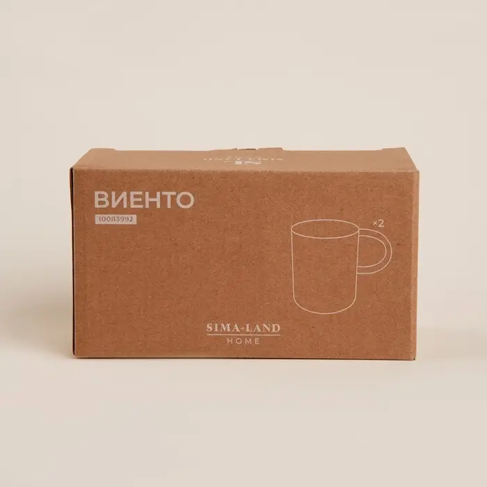 Набор кружек керамических SL Home &laquo;Виенто&raquo;, 350 мл, бежевый