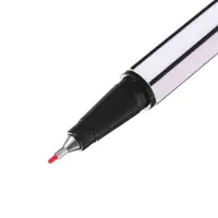 Ручка капиллярная Luxor Fine Writer 045, узел 0.8 мм, чернила красные, корпус чёрно-белый