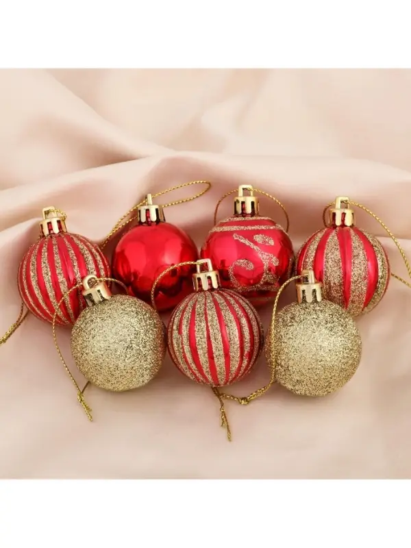 Ёлочные игрушки &laquo;Салют торжества&raquo;, шары новогодние, d=4 см, набор 40 шт., красно-золотой