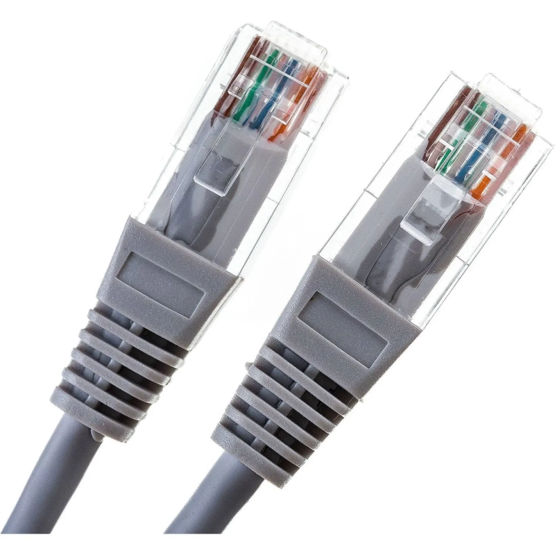 Патч-корд TWT TWT-45-45-0.5-GY UTP кат.5e, 0.5 м, серый