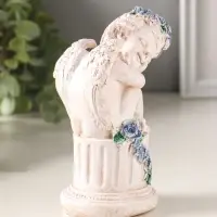 Фигура полистоун "Ангелочек на колонне" 14х7,5х7 см