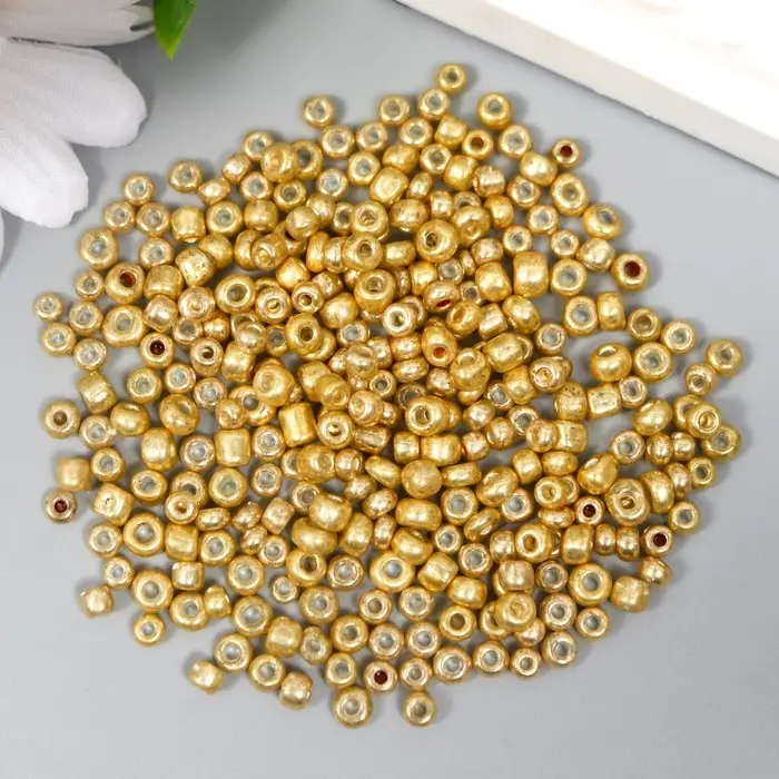 Бисер круглый 6/0  Бисер круглый 6/0 "Золотой" 20 гр