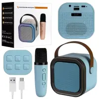 Портативная акустика с микрофоном K12 Голубая (40шт/кор)