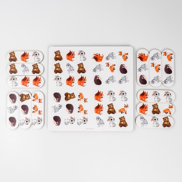 Головоломка «Найди ряд», лесные жители Головоломка «Найди ряд», лесные жители