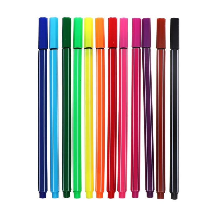 Набор капиллярных ручек  Набор капиллярных ручек "Полоски", 12 цветов, МИКС