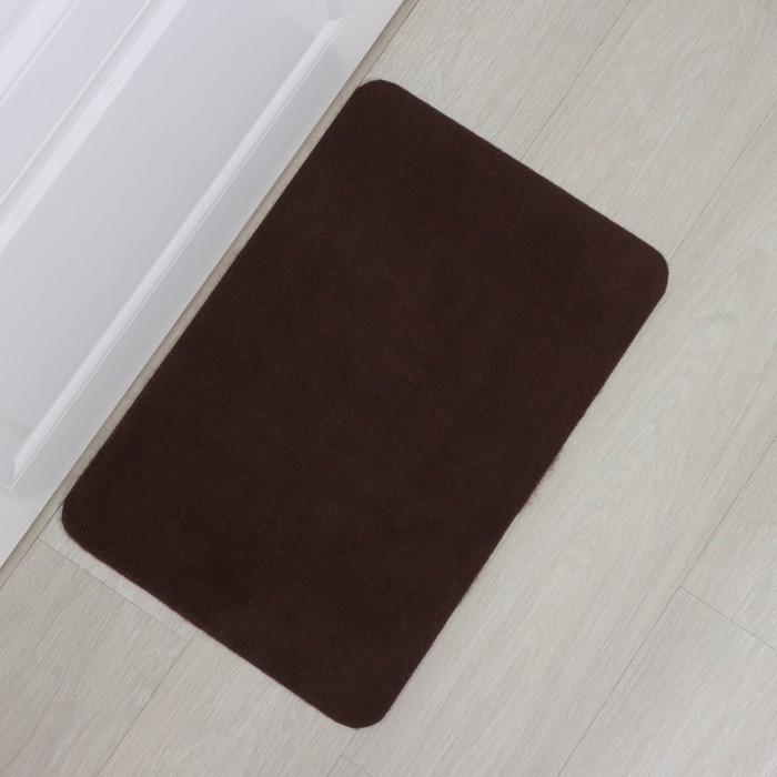 Коврик придверный влаговпитывающий Доляна, без окантовки, 40×60 см, цвет коричневый Коврик придверный влаговпитывающий Доляна, без окантовки, 40×60 см, цвет коричневый