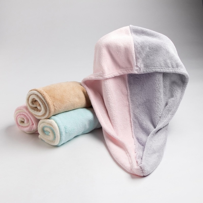 Чалма для сушки волос Этель «Двухцветная», цв.розовый/фиолетовый, 65*25 см, 100% п/э Чалма для сушки волос Этель «Двухцветная», цв.розовый/фиолетовый, 65*25 см, 100% п/э