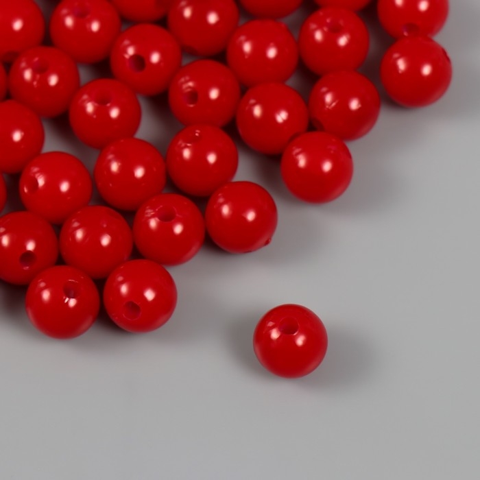 Набор бусин Набор бусин "Жемчуг" d 10 мм, 250 гр, красный