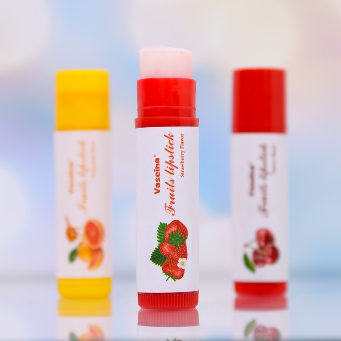 Набор бальзамов для губ: грейпфрут, вишня, мёд Набор бальзамов для губ: грейпфрут, вишня, мёд