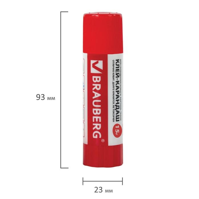 Клeй-карандаш ПВП 15 г BRAUBERG Клeй-карандаш ПВП 15 г BRAUBERG