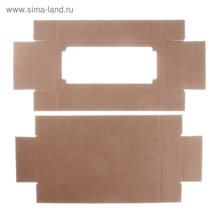 Коробка сборная без печати крышка-дно бурая с окном 24 х 11 х 4,5 см Коробка сборная без печати крышка-дно бурая с окном 24 х 11 х 4,5 см