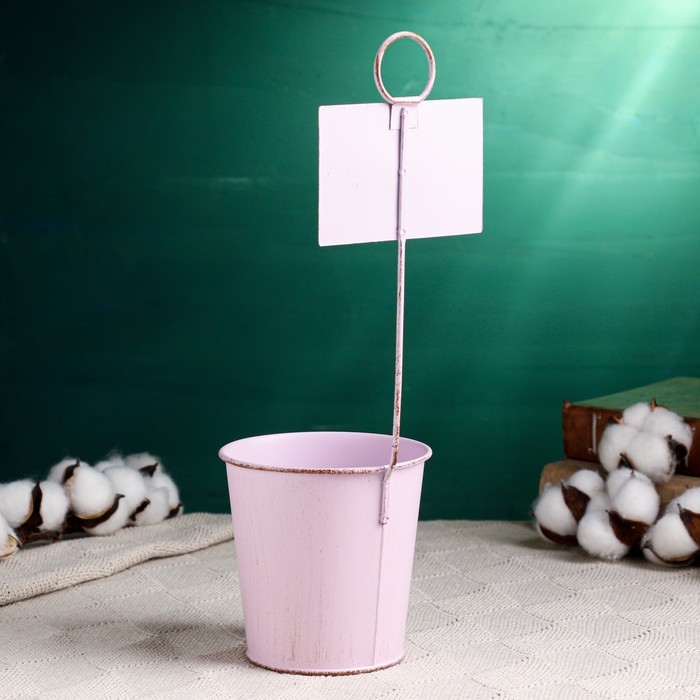 Кашпо  Кашпо "Ведерко Бьёрн" с табличкой для записей, МИКС, 10х8х10см