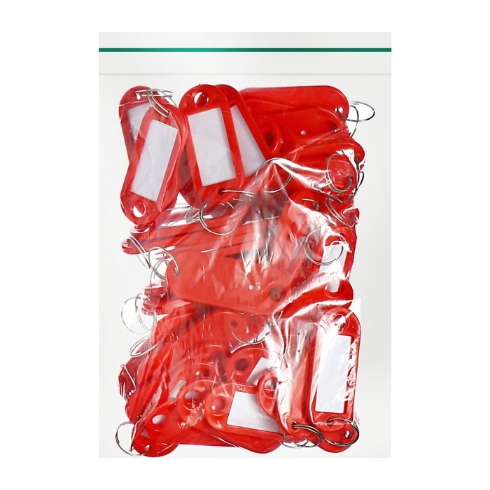 Набор брелоков для ключей, 50 штук, 53 мм, цвет красный Набор брелоков для ключей, 50 штук, 53 мм, цвет красный