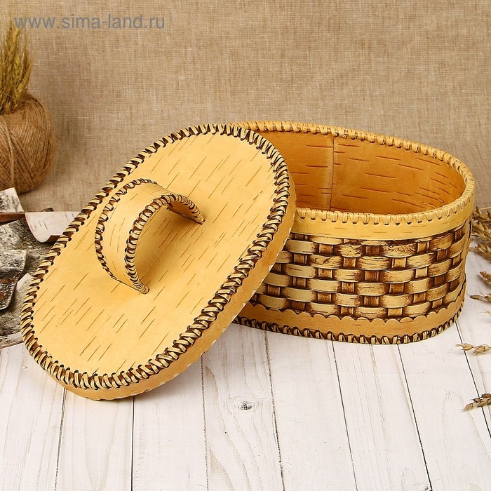 Хлебница плетеная 25×17×21 см, береста Хлебница плетеная 25×17×21 см, береста