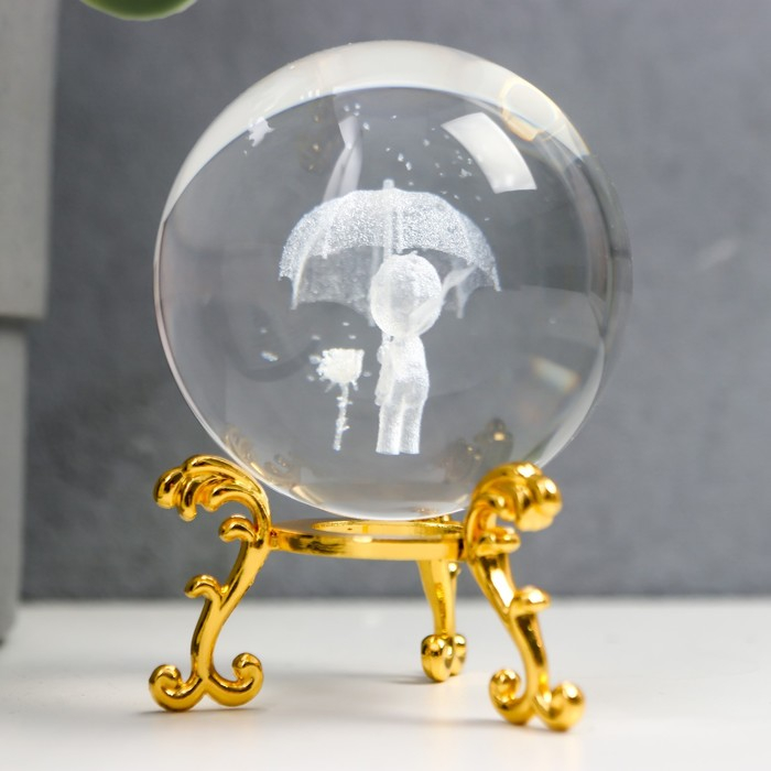 Сувенир стекло  Сувенир стекло "Маленький принц" d=6 см ажурная подставка 8,5х6х6 см