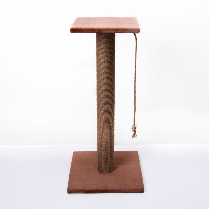 Когтеточка с высоким и толстым столбиком и площадкой, джут, 40 х 40 х 84 см, микс цветов Когтеточка с высоким и толстым столбиком и площадкой, джут, 40 х 40 х 84 см, микс цветов