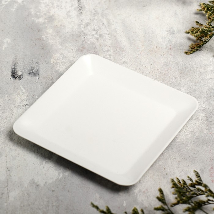 Подсвечник металл  Подсвечник металл "Тарелка", 10х10х1,1 см, белый