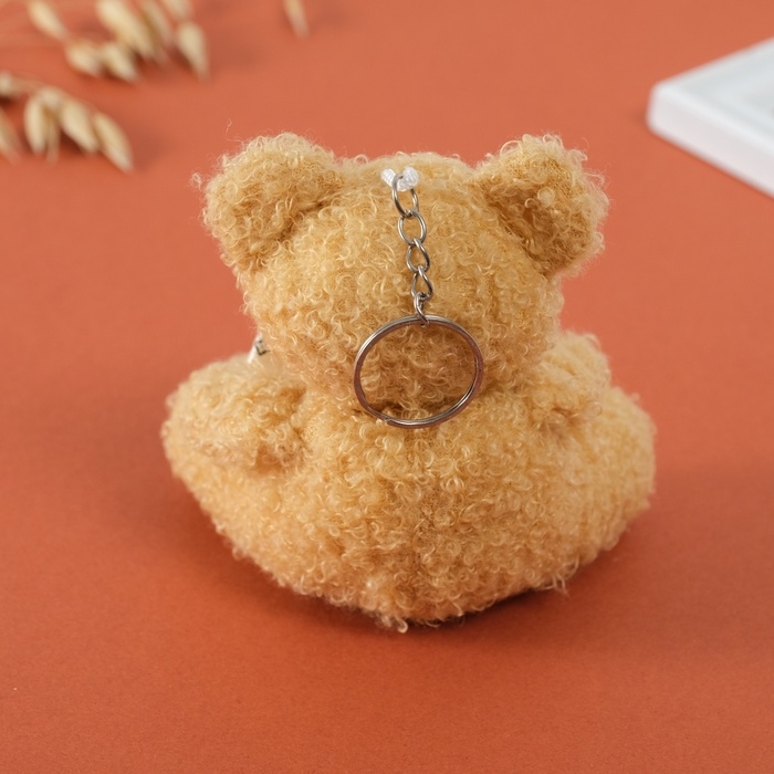 Брелок текстиль Брелок текстиль "Мишка с бежевым бантиком" 9х6х9,5 см