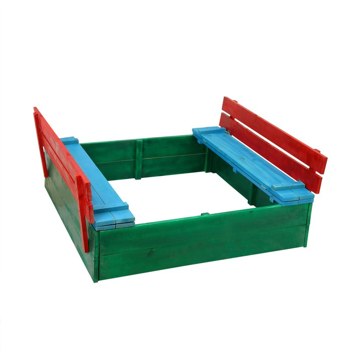 Песочница деревянная, с крышкой, 130 × 130 × 52 см, сосна, крашеная Песочница деревянная, с крышкой, 130 × 130 × 52 см, сосна, крашеная