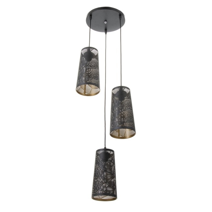 Светильник BayerLux Светильник BayerLux "Плаза" 3хЕ27 40Вт черный золото 30х30х24-90см