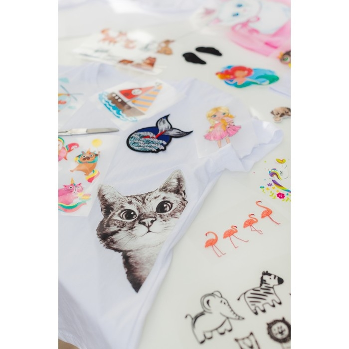 Термотрансфер «Любопытный кот», 14 × 22,3 см, цена за 1 штуку Термотрансфер «Любопытный кот», 14 × 22,3 см, цена за 1 штуку