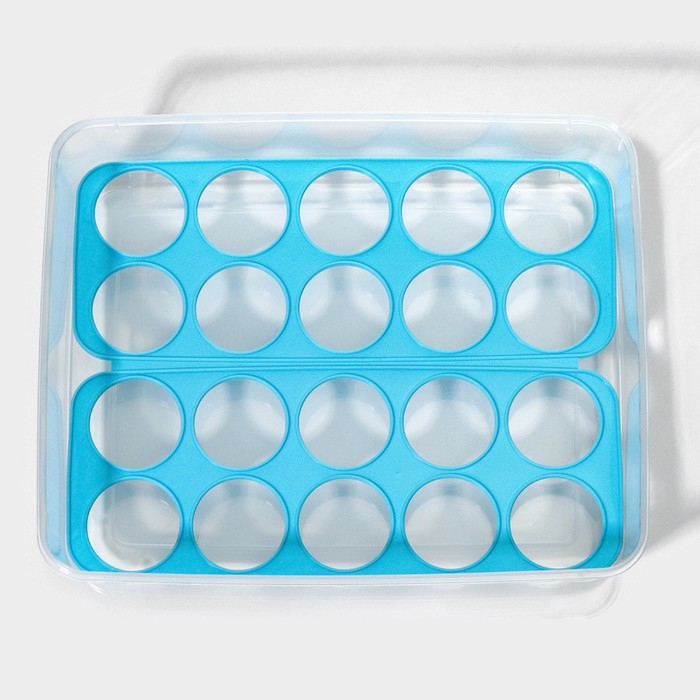 Контейнер для хранения яиц Доляна, 20 ячеек, 27,5×22×7 см, цвет МИКС