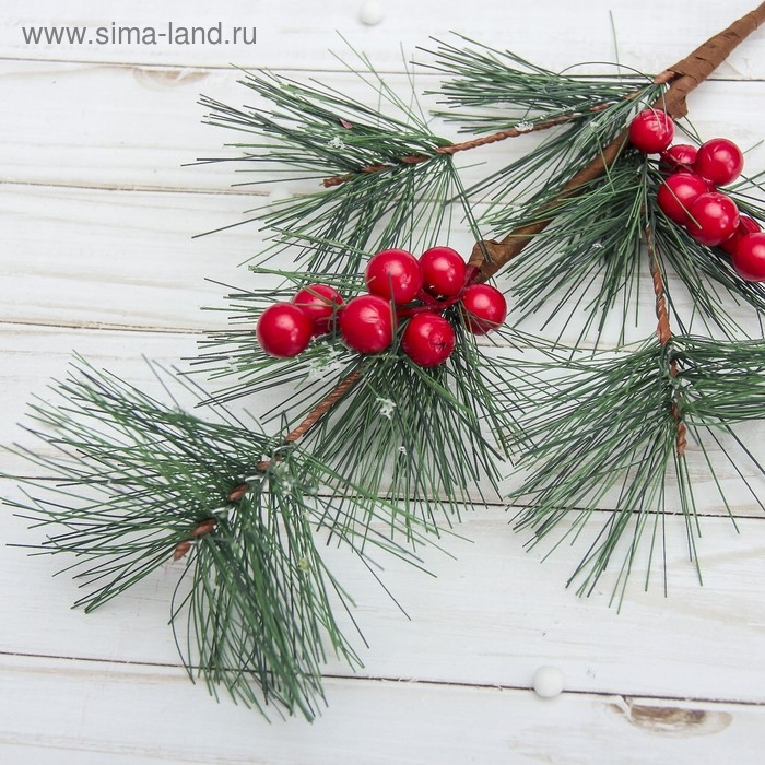 Декор  Декор "Зимние мечты" веточка ягод, 46 см