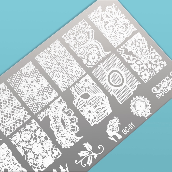Диск для стемпинга металлический &laquo;Кружево&raquo;, 6 &times; 12 см