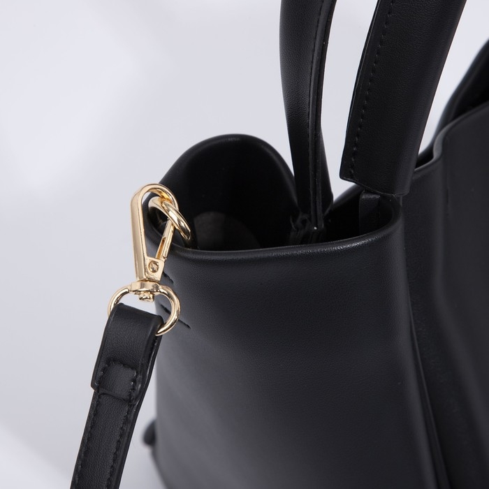 Сумка женская тоут на молнии, цвет чёрный