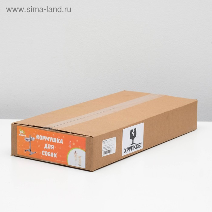 Подставка с мисками, 2 х 350 мл, высота 30 см, разборная, зелёная Подставка с мисками, 2 х 350 мл, высота 30 см, разборная, зелёная