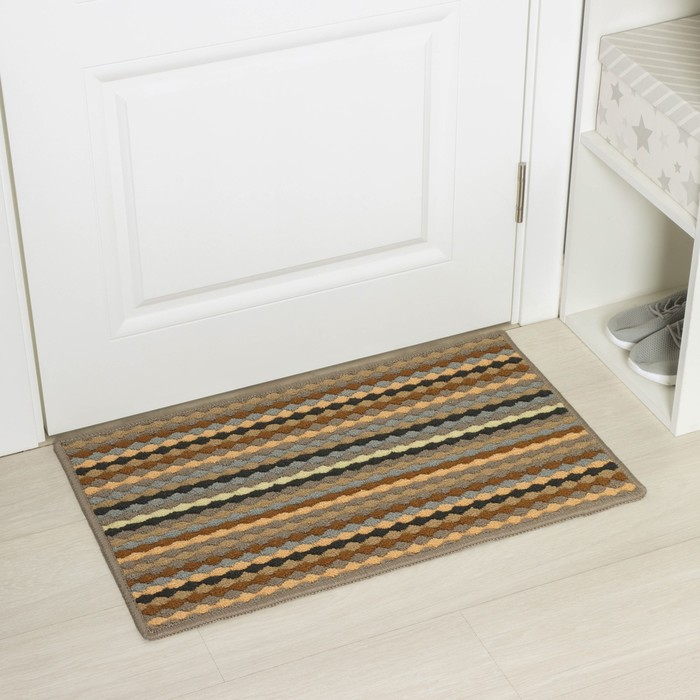 Коврик влаговпитывающий придверный Доляна «Цветная косичка», 47×77 см Коврик влаговпитывающий придверный Доляна «Цветная косичка», 47×77 см